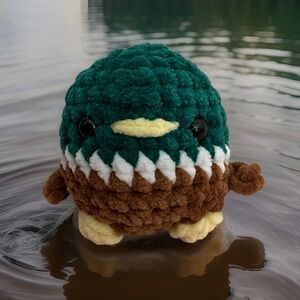 Crochet Baby Mallard Duck Plushie Handmade